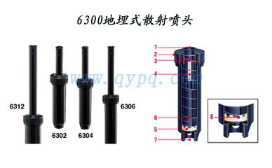 6300Buried scattering sprinkler head 020